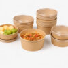 Round Paper Bowls with Clear Lids for Takeaway Meals Round Paper Bowls with Clear Lids for Takeaway Meals