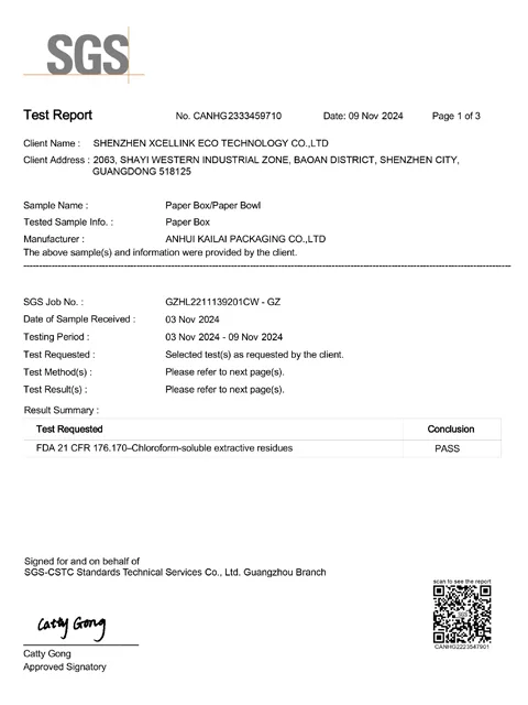 SGS Certificate