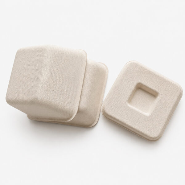 Square Bagasse-Style Sauce Cup with Separate Lid