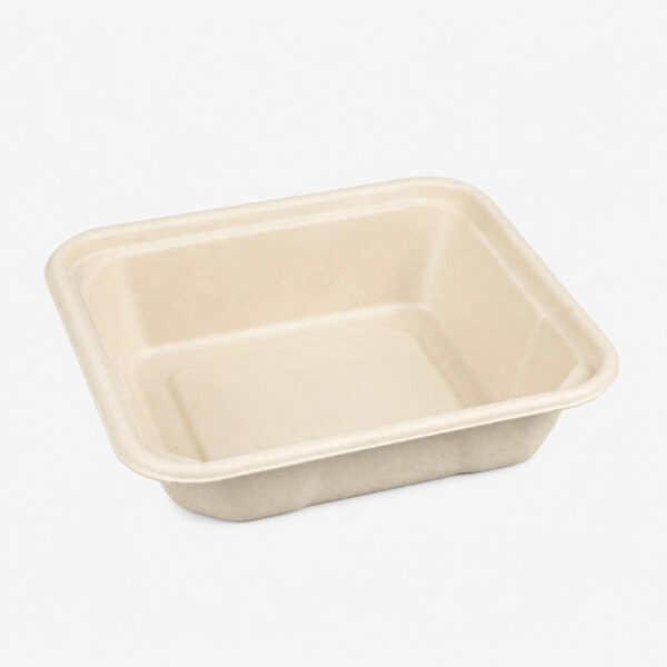 Square Octagonal Bagasse Bowl with Separate Lid Option