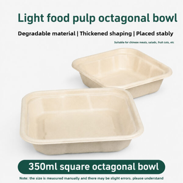 Square Octagonal Bagasse Bowl with Separate Lid Option