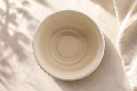 Sugarcane bagasse bowls with natural molded fiber texture for wholesale food packaging