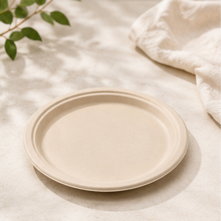 Sugarcane bagasse plates for eco-friendly disposable tableware