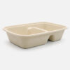 Two-Compartment Bagasse Food Container with Lid Two-Compartment Bagasse Food Container with Lid
