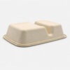 Two-Compartment Bagasse Food Container with Lid Two-Compartment Bagasse Food Container with Lid