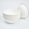 White Bagasse Bowl with Clear Lid for Takeaway Meals