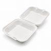 White Molded Fiber Clamshell Food Box for Takeout Meals White Molded Fiber Clamshell Food Box for Takeout Meals