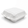 White Molded Fiber Clamshell Food Box for Takeout Meals White Molded Fiber Clamshell Food Box for Takeout Meals
