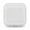 White Molded Fiber Clamshell Food Box for Takeout Meals White Molded Fiber Clamshell Food Box for Takeout Meals