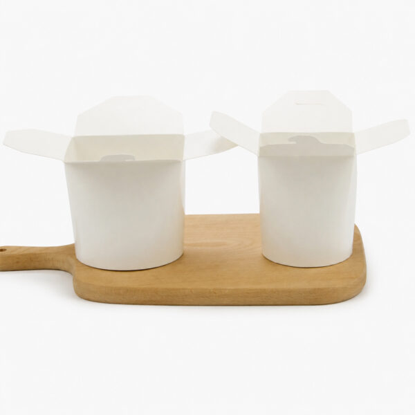 White Paper Noodle Box with Folded Lid