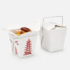 White Paper Noodle Box with Wire Handle for Takeaway White Paper Noodle Box with Wire Handle for Takeaway
