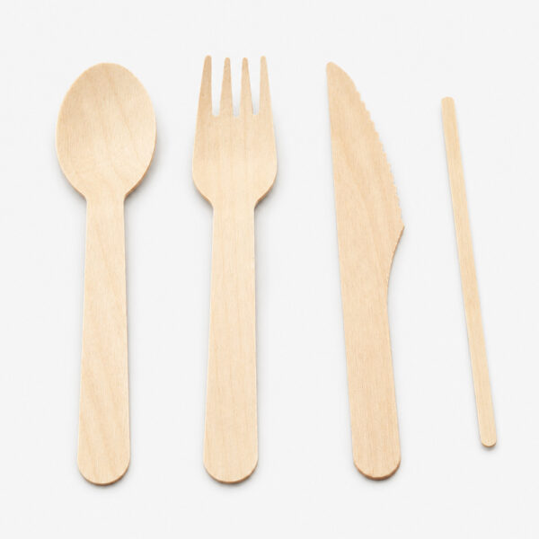 Wrapped Bamboo Cutlery Kit for Takeaway Meals Wrapped Bamboo Cutlery Kit for Takeaway Meals