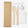 Wrapped Bamboo Cutlery Kit for Takeaway Meals Wrapped Bamboo Cutlery Kit for Takeaway Meals