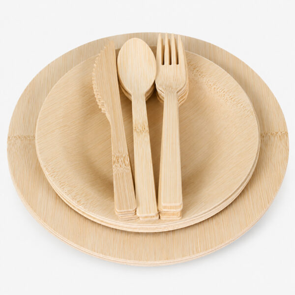 Wrapped Bamboo Cutlery Set with Paper Napkin Wrapped Bamboo Cutlery Set with Paper Napkin