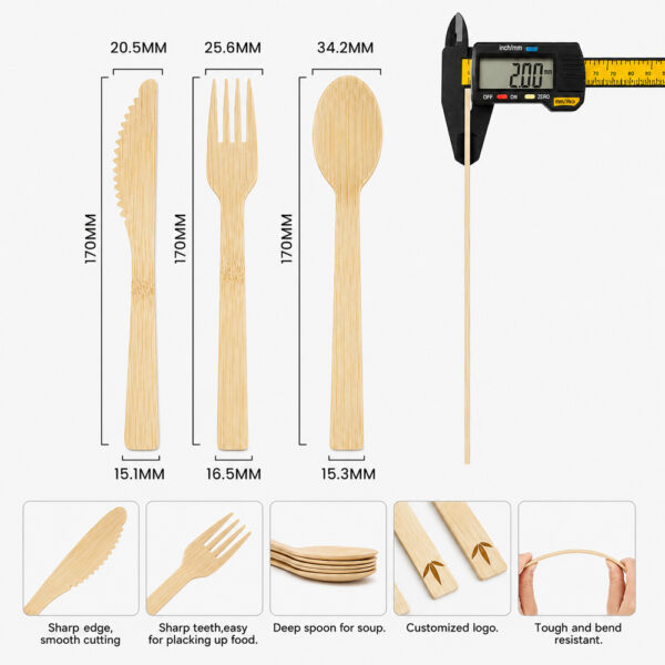 Wrapped Bamboo Cutlery Set with Paper Napkin Wrapped Bamboo Cutlery Set with Paper Napkin