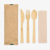 Wrapped Bamboo Cutlery Set with Paper Napkin