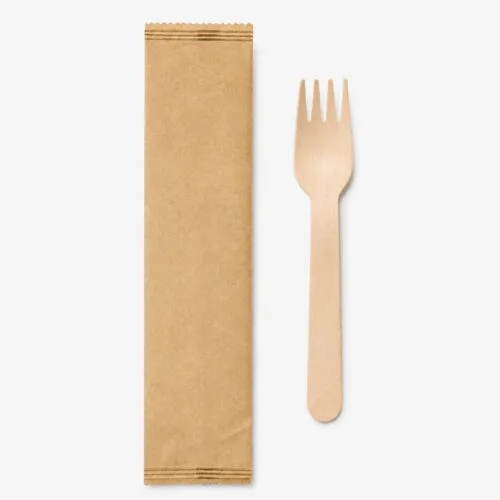 Wrapped Bamboo-Style Forks for Takeaway Meals