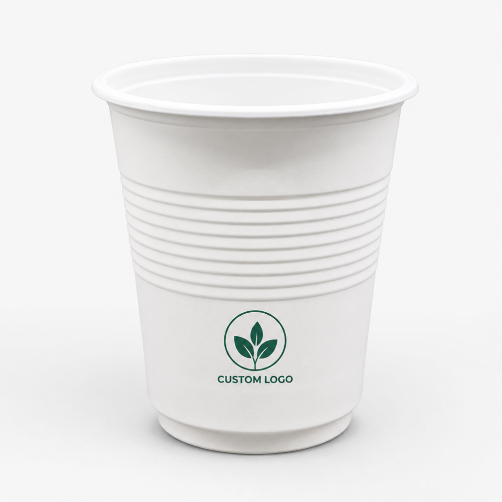 16 oz White Ribbed Disposable Beverage Cup