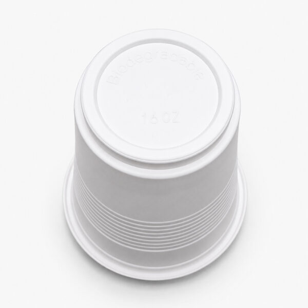 16 oz White Ribbed Disposable Beverage Cup