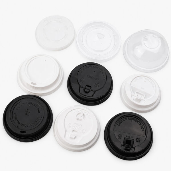 Assorted Flat and Dome Cup Lids for Beverage Cups