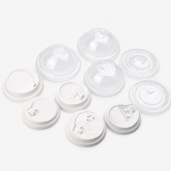 Assorted Flat and Dome Cup Lids for Beverage Cups