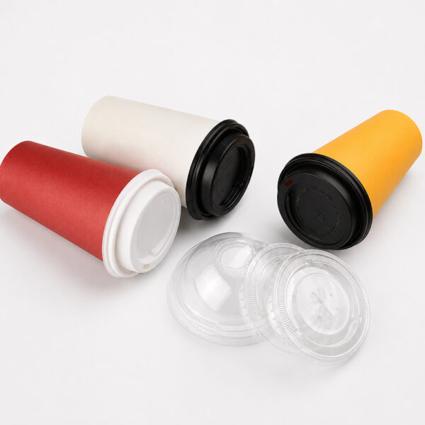 Assorted Flat and Dome Cup Lids for Beverage Cups