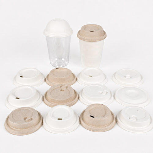Assorted Molded Fiber Cup Lids for Beverage Service