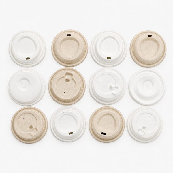 Assorted Molded Fiber Cup Lids for Beverage Service