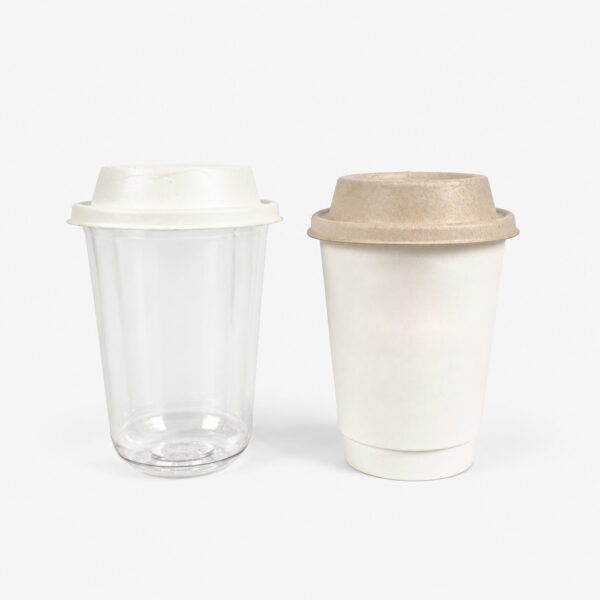 Assorted Molded Fiber Cup Lids for Beverage Service