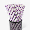 Assorted Purple Printed Paper Straws for Drink Service