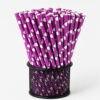 Assorted Purple Printed Paper Straws for Drink Service