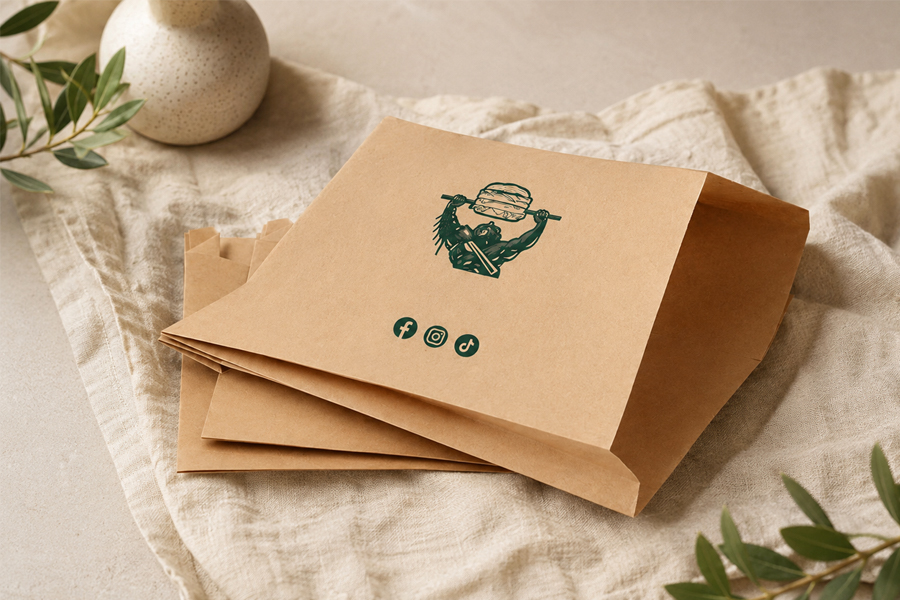 Assorted paper bags for food and retail packaging