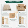 Bamboo Disposable Cutlery Set in Kraft Retail Box Bamboo Disposable Cutlery Set in Kraft Retail Box