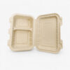 Bamboo Fiber 2-Compartment Meal Tray with Hinged Lid