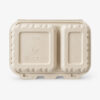 Bamboo Fiber 2-Compartment Meal Tray with Hinged Lid