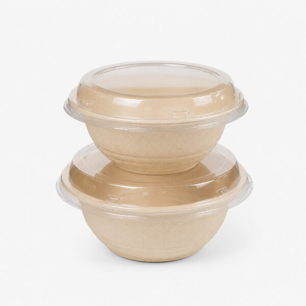Bamboo Fiber Bowl with Clear Dome Lid for Salads Bamboo Fiber Bowl with Clear Dome Lid for Salads