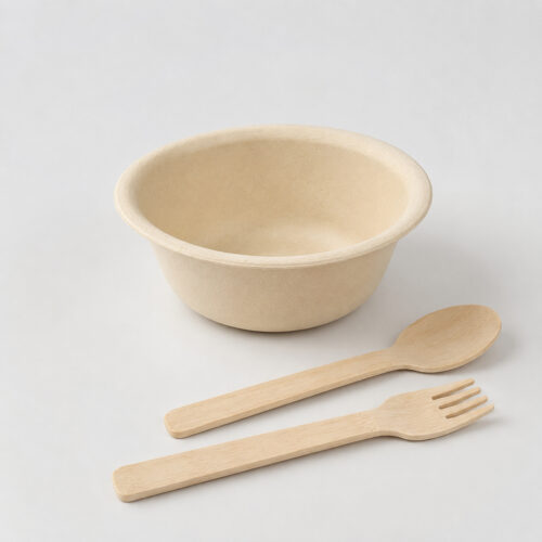 Bamboo Fiber Bowl with Fitted Lid for Takeaway Meals Bamboo Fiber Bowl with Fitted Lid for Takeaway Meals