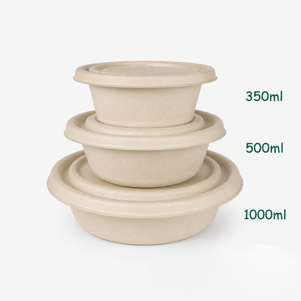 Bamboo Fiber Bowl with Lid for Soup and Rice Meals