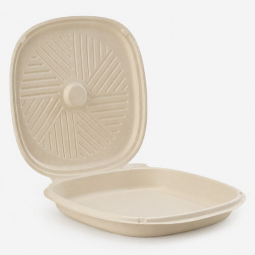 Bamboo Fiber Clamshell Box for Takeaway Pizza Meals