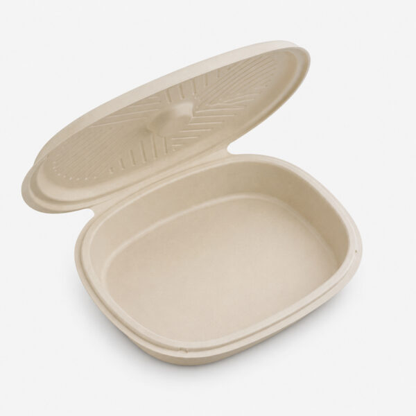 Bamboo Fiber Clamshell Box for Takeaway Pizza Meals