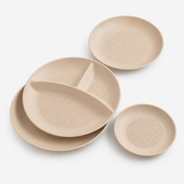 Bamboo Fiber Divided Plate for Portioned Meal Service