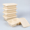 Bamboo Fiber Food Container with Lid for Takeaway Meals Bamboo Fiber Food Container with Lid for Takeaway Meals