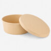 Bamboo Fiber Kraft Paper Bowl with Lid for Takeaway