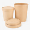 Bamboo Fiber Kraft Paper Soup Bowl with Vented Lid