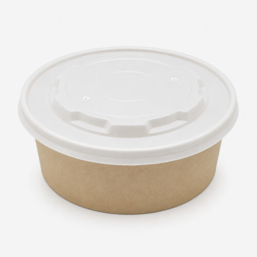 Bamboo Fiber Paper Bowl with Fitted Lid for Takeaway