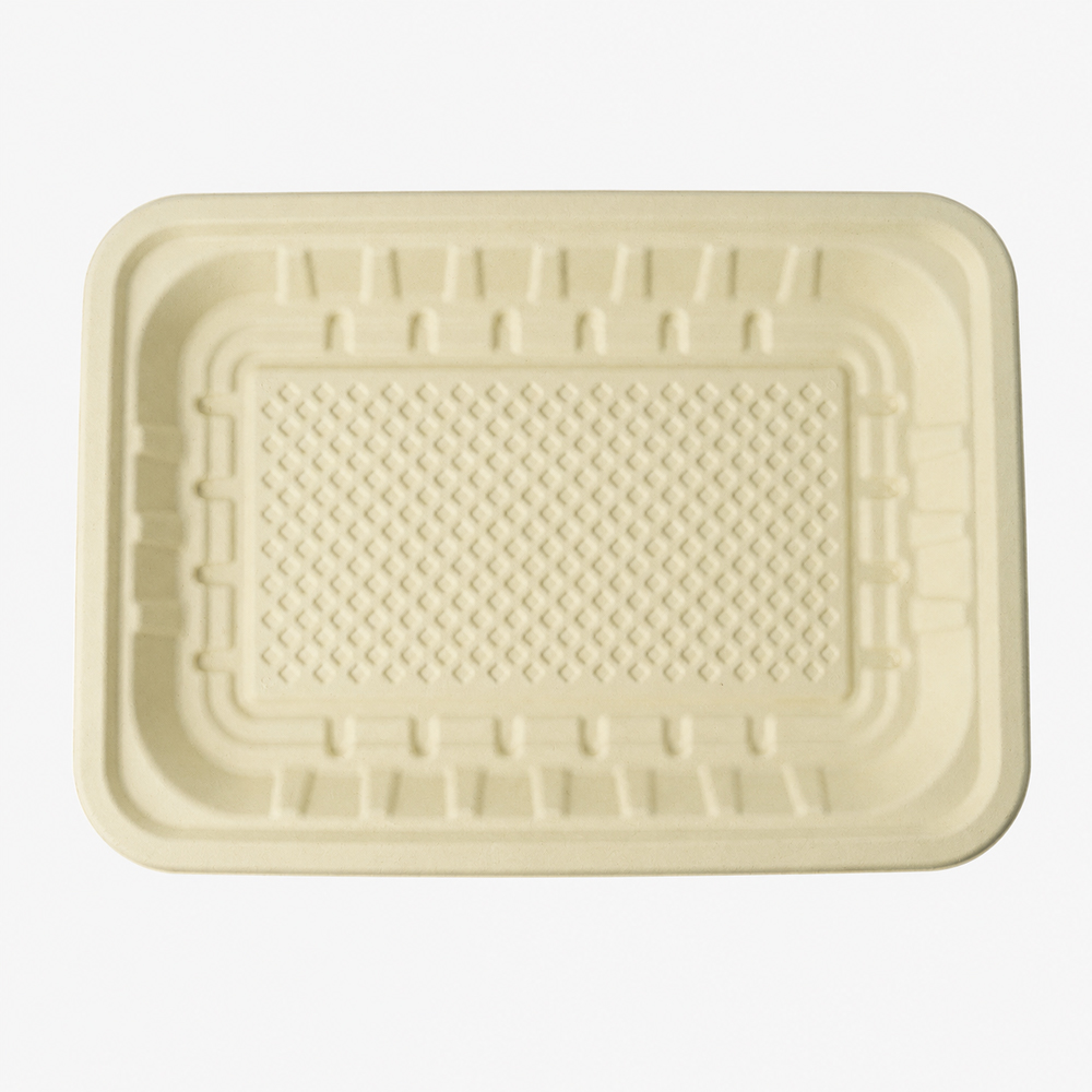 Bamboo Fiber Rectangular Tray for Fresh Food Packaging