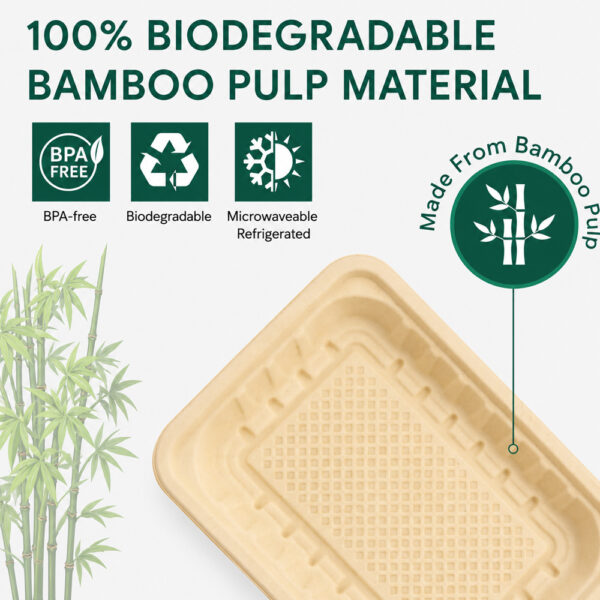 Bamboo Fiber Tray for Fresh Meat and Produce Display Bamboo Fiber Tray for Fresh Meat and Produce Display