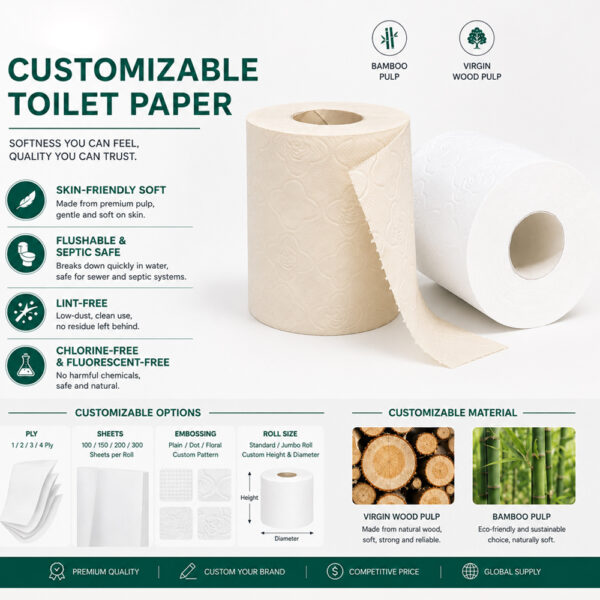 Bamboo Pulp Toilet Tissue Rolls for Wholesale Supply Bamboo Pulp Toilet Tissue Rolls for Wholesale Supply