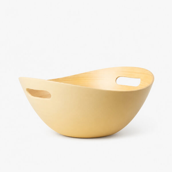Bamboo Serving Bowl with Curved Rim and Side Handles Bamboo Serving Bowl with Curved Rim and Side Handles