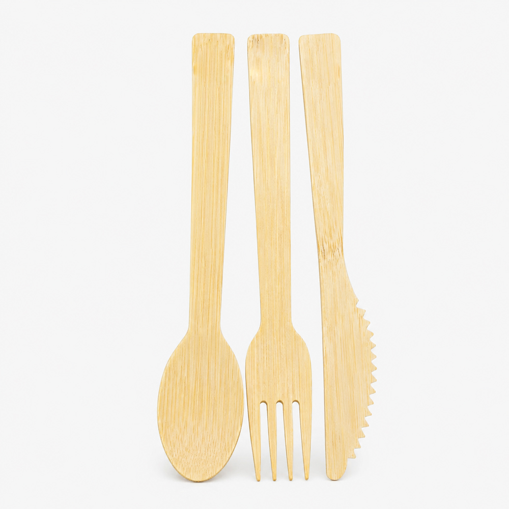 Bamboo-Style Cutlery Set in Bulk Carton Pack